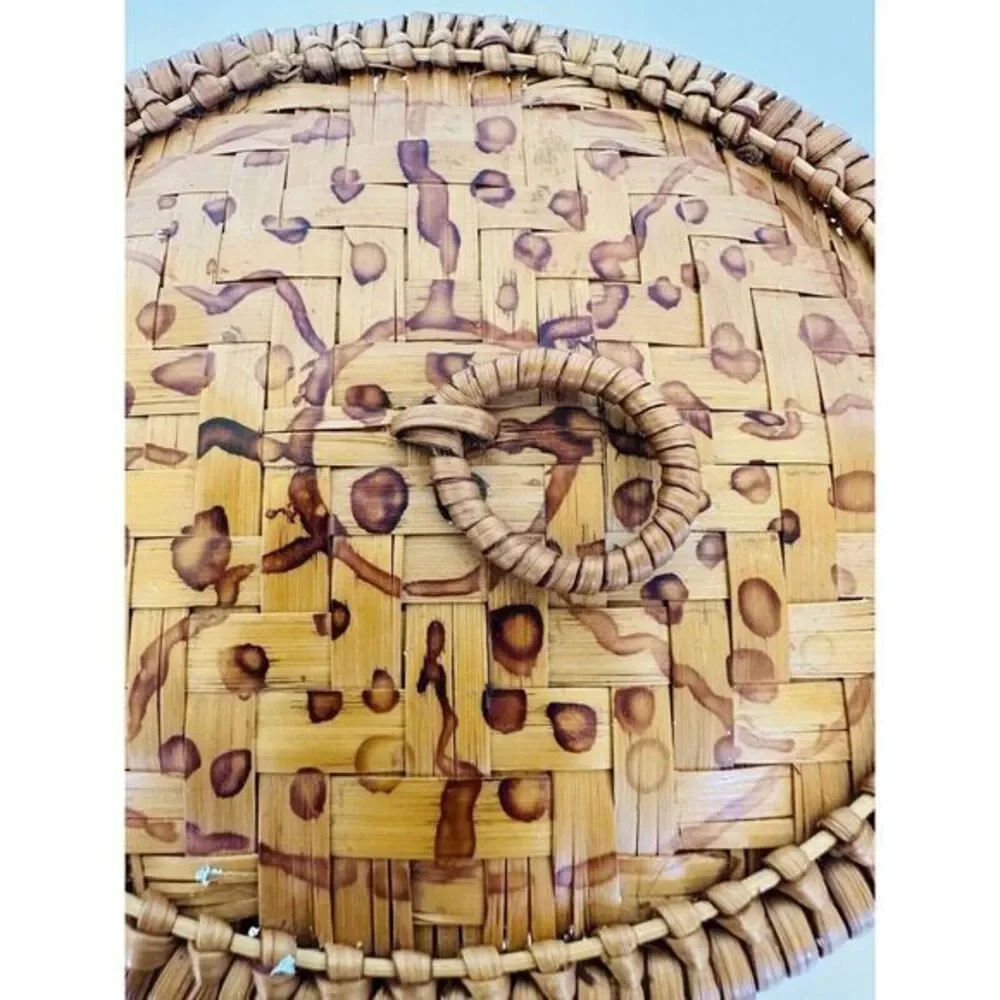 Rattan Turtle Armadillo Basket with Lid ‎ Decorative Box